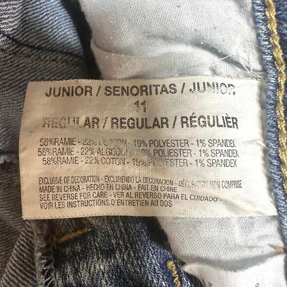 L.E.I. Blue Denim Ashley Low Rise Bootcut Flare Jeans Womens 11 2000s Y2K Retro - Picture 7 of 7